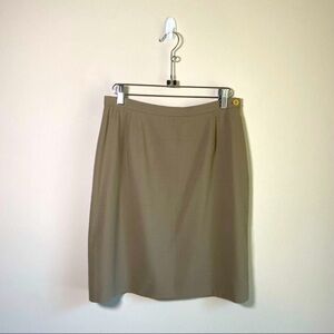 Giorgio Armani Vintage Wool Pencil Skirt w/ Rayon Lining Tan Medium